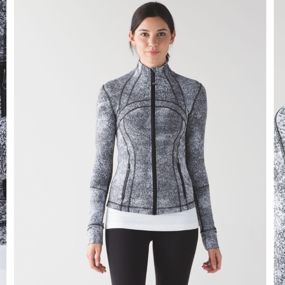 🍋Lululemon Define Jacket Luon Spray Jacquard White Black, SZ 4